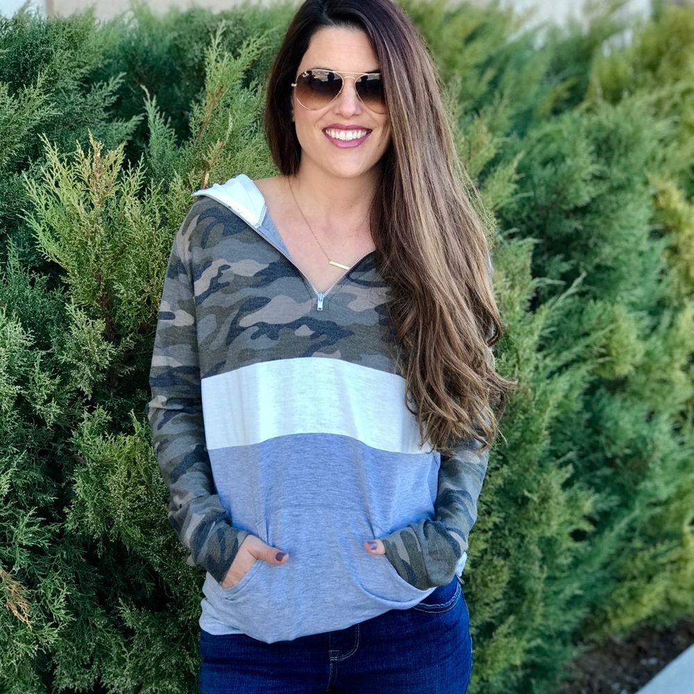 🆕Camo color block sweater